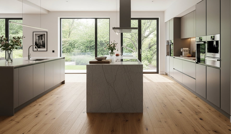 Floorboards in the kitchen
