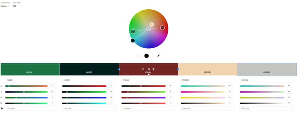 Adobe colour wheel